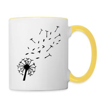 Löwenzahn - Tasse zweifarbig - Weiß/Gelb - Rechts