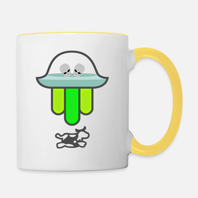 OVNI Hamsa - Mug contrasté - blanc/jaune