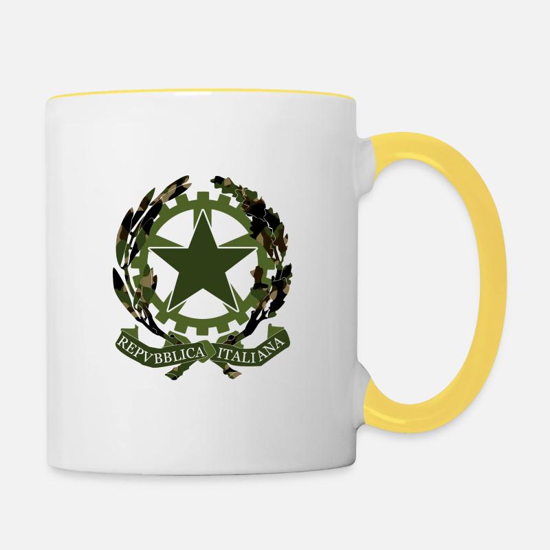 stemma Italia - Mug contrasté - blanc/jaune