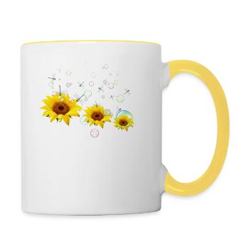 Foi Espérance Amour - Mug contrasté - blanc/jaune - Droite