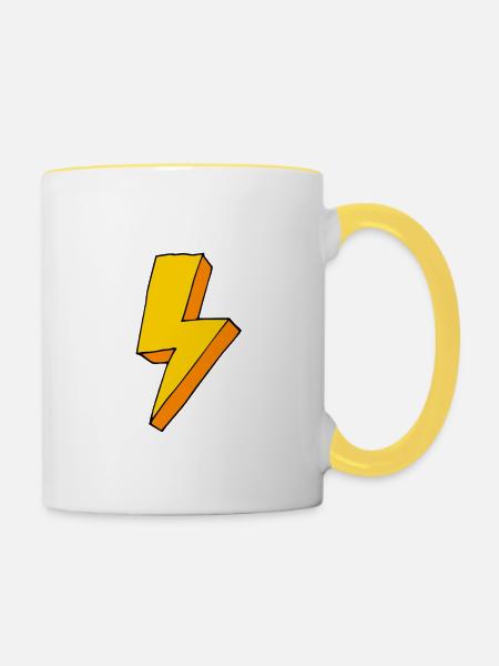 Blitz - Tasse zweifarbig - Weiß/Gelb