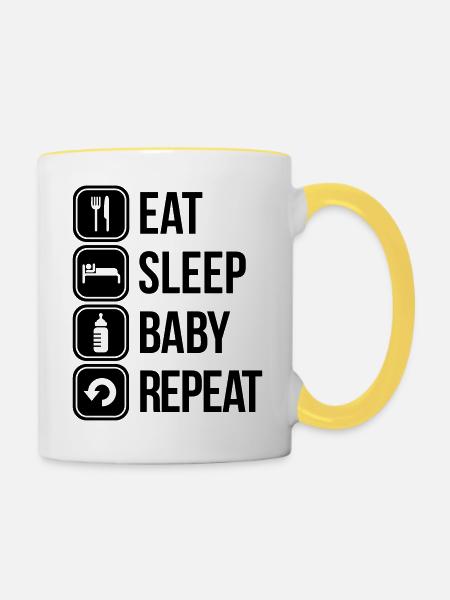 baby - Tasse zweifarbig - Weiß/Gelb