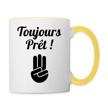 scout / scouting / scoutisme / guide - Mug contrasté - blanc/jaune - Droite