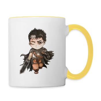 Anime Chibi Guts Berserk - Contrasting Mug - white/yellow - Right