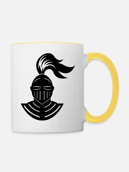dark_knight_01 - Tasse zweifarbig - Weiß/Gelb