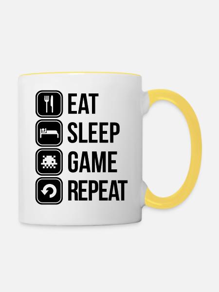 Spiele - Tasse zweifarbig - Weiß/Gelb