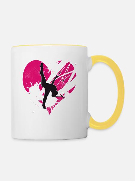 Herz rsg 5 - Tasse zweifarbig - Weiß/Gelb