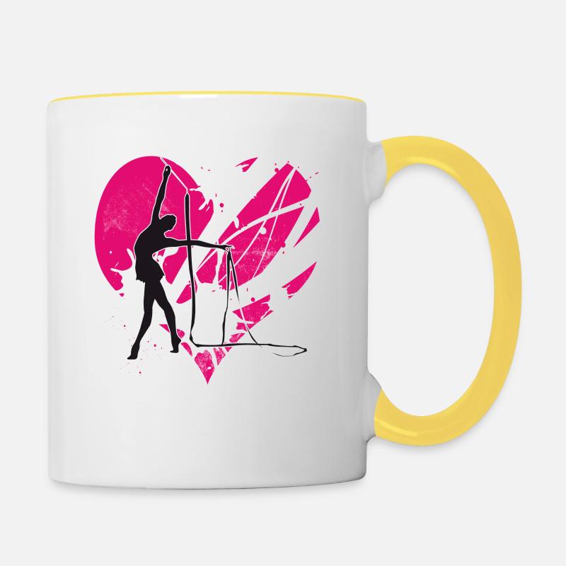 Heart rsg 7 - Contrasting Mug - white/yellow