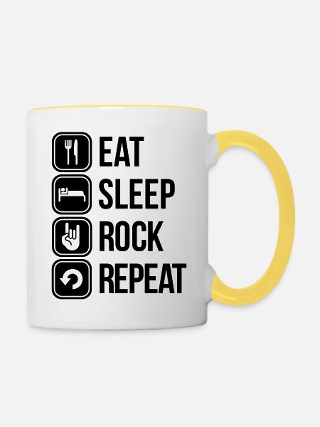 rock - Tasse zweifarbig - Weiß/Gelb