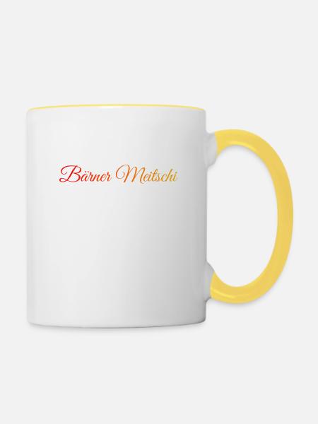 Bärner Meitschi - Tasse zweifarbig - Weiß/Gelb