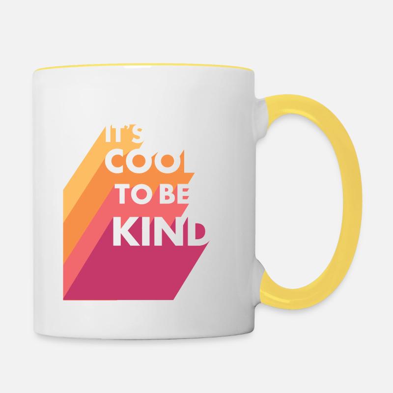 It's cool to be kind - Contrasting Mug - white/yellow