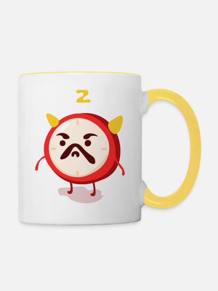 aufwecken - Tasse zweifarbig - Weiß/Gelb
