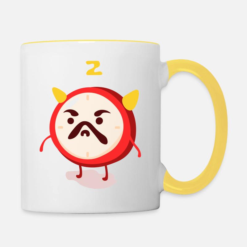Wake Up - Contrasting Mug - white/yellow