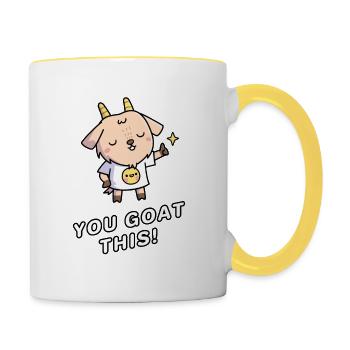 Sie Ziege diese lustige Inspiration - Tasse zweifarbig - Weiß/Gelb - Rechts