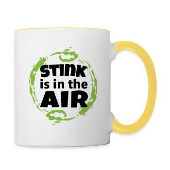 La puanteur est dans l'air - la puanteur est dans l'air - Mug contrasté - blanc/jaune - Droite