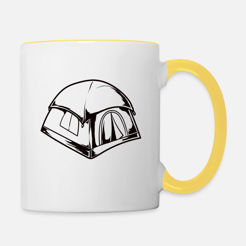 Tent white gift - Contrasting Mug - white/yellow