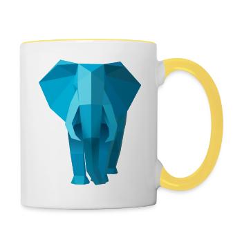 Elefant - Tasse zweifarbig - Weiß/Gelb - Rechts