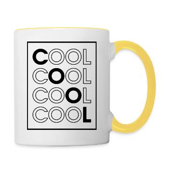 COOL COOL COOL COOL - Mug contrasté - blanc/jaune - Droite