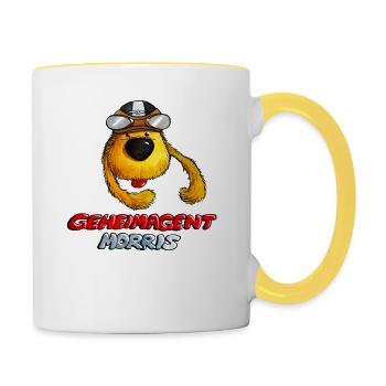 Geheimagent Morris - Tasse zweifarbig - Weiß/Gelb - Rechts