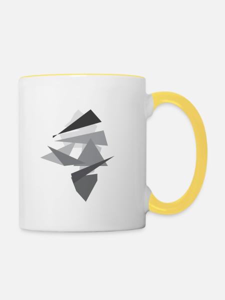 Raute - Tasse zweifarbig - Weiß/Gelb