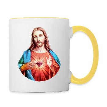 Jesus Christ | Jesus Christus - Tasse zweifarbig - Weiß/Gelb - Rechts