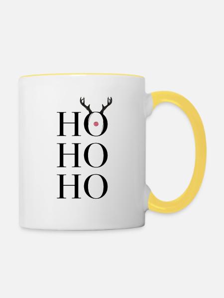 Ho Ho Ho - Tasse zweifarbig - Weiß/Gelb