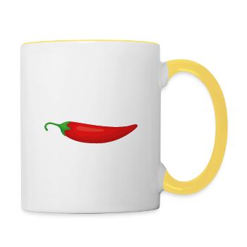 Chilimaster Scharf essen Kochen Chilli - Tasse zweifarbig - Weiß/Gelb - Rechts