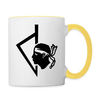 Corsican flag - Contrasting Mug - white/yellow - Right