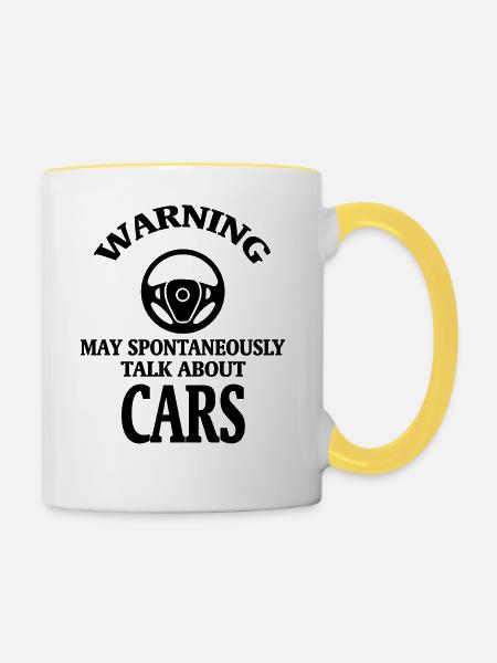 Car Auto - Tasse zweifarbig - Weiß/Gelb