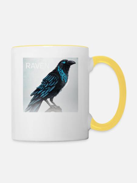Odin's Raven - Mug contrasté - blanc/jaune