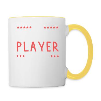 Field hockey mom - Contrasting Mug - white/yellow - Right