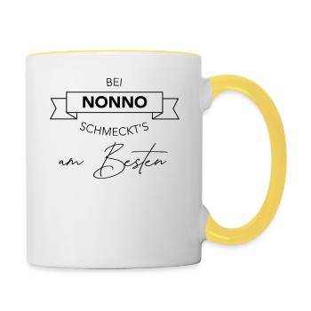 Bei Opa schmeckt's am Besten Italienisch - Tasse zweifarbig - Weiß/Gelb - Rechts