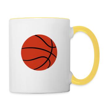 Je Peux Pas J'ai Basket - Mug contrasté - blanc/jaune - Droite