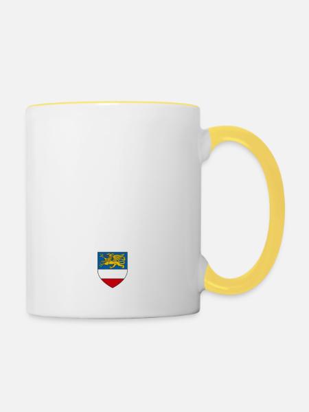 Rostock - Echte Rostocker sagen Moin - Tasse zweifarbig - Weiß/Gelb