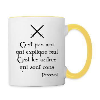 C'est pas moi qui explique mal... Perceval - Mug contrasté - blanc/jaune - Droite