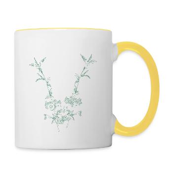irgendwo ist immer sommer - Tasse zweifarbig - Weiß/Gelb - Rechts