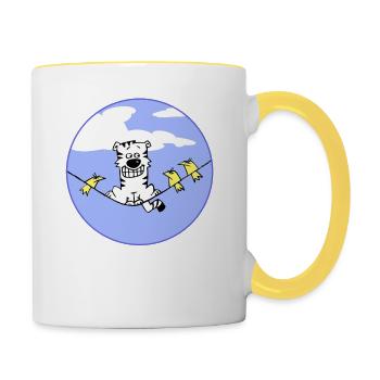 Äh...Hi! - Tasse zweifarbig - Weiß/Gelb - Rechts