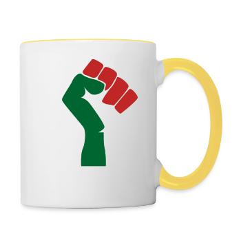 Palestine libre - Mug contrasté - blanc/jaune - Droite