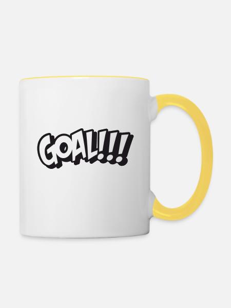 GOAL - Tasse zweifarbig - Weiß/Gelb