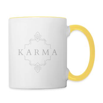 karma - Tasse zweifarbig - Weiß/Gelb - Rechts