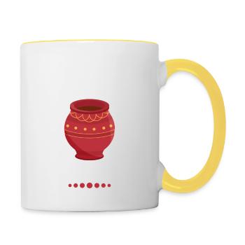 je peux pas j'ai poterie - Mug contrasté - blanc/jaune - Droite