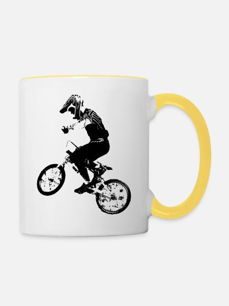 bmx - Tasse zweifarbig - Weiß/Gelb