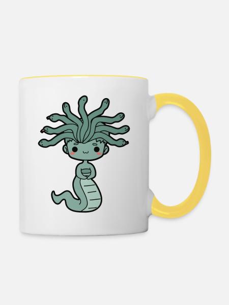 Medusa - Tasse zweifarbig - Weiß/Gelb