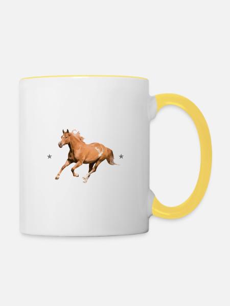 Schön Schöner Mein Freiberger - Tasse zweifarbig - Weiß/Gelb