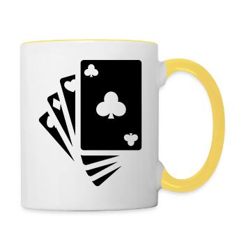 Icône de carte - Mug contrasté - blanc/jaune - Droite