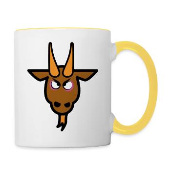 Sehr sehr ärgerlicher Ziegenbock - Tasse zweifarbig - Weiß/Gelb - Rechts