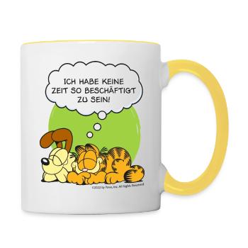Garfield Mit Odie Keine Zeit Chill - Contrasting Mug - white/yellow - Right