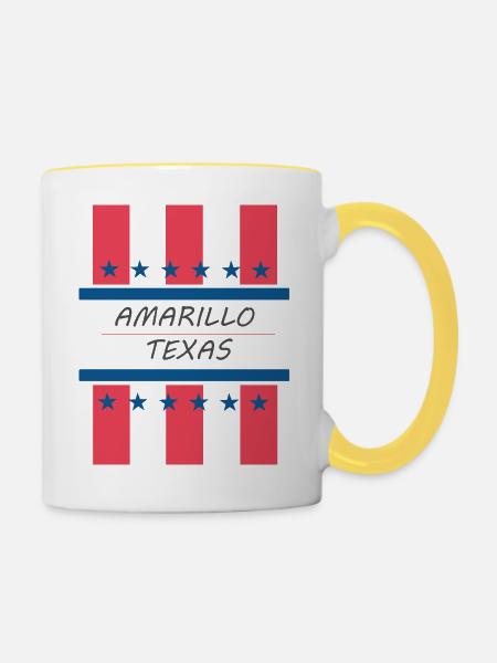 Amarillo Texas - Tasse zweifarbig - Weiß/Gelb