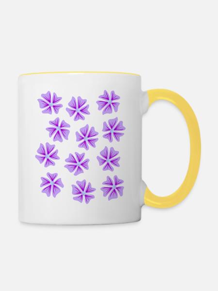 Malve - Tasse zweifarbig - Weiß/Gelb
