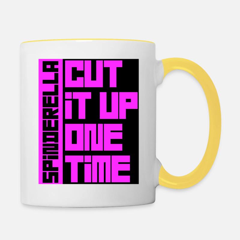 Retro - Tasse zweifarbig - Weiß/Gelb